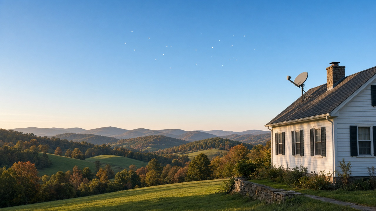 Starlink satellite dish outside a Pennsylvania home